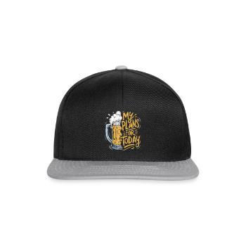 Bier - meine Pläne für heute - Snapback Cap - Schwarz/Grau - Vorne