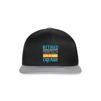 Hunde Mama Rente - stay at home dog mom - Snapback Cap - Schwarz/Grau - Vorne
