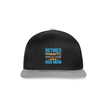 Hunde Mama Rente - stay at home dog mom - Snapback Cap - Schwarz/Grau - Vorne