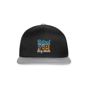 Hunde Mama Rente - stay at home dog mom - Snapback Cap - Schwarz/Grau - Vorne