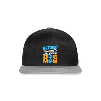Hunde Mama Rente - stay at home dog mom - Snapback Cap - Schwarz/Grau - Vorne