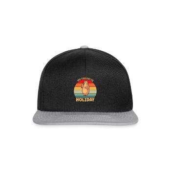 Ma fête préférée : le jour de la marmotte - Casquette snapback - noir/gris - Devant
