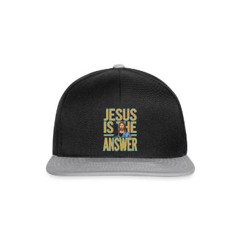 Jésus est la réponse - Jesus ist die Antwort - Casquette snapback - noir/gris - Devant