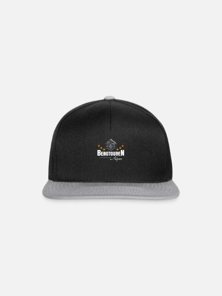 Bergtouren Alpen - Snapback Cap - Schwarz/Grau