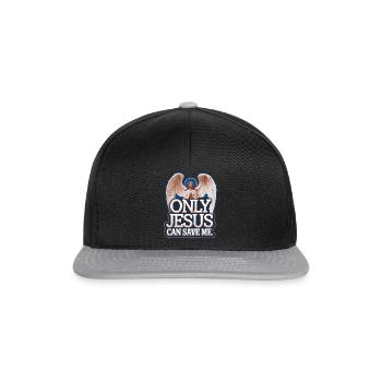 Only Jesus can save me christliches Design - Snapback Cap - Schwarz/Grau - Vorne