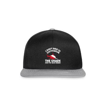 Plongée sous-marine amusante – Citation de Outswim the Shark - Casquette snapback - noir/gris - Devant