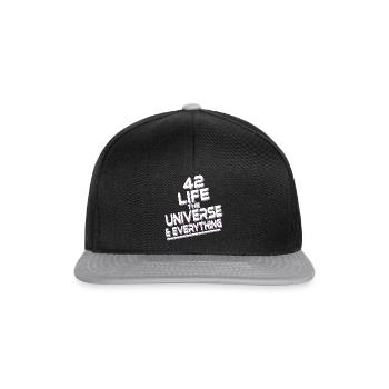 Life Universe Everything 42 answers - Snapback Cap - black/grey - Front