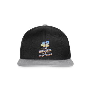 Life Universe Everything 42 Antwort - Snapback Cap - Schwarz/Grau - Vorne
