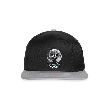 Ready to conquer the world – Mouse in the moonlight - Snapback Cap - black/grey - Front