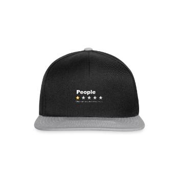 People - what a nightmare low star rating humor - Snapback Cap - black/grey - Front