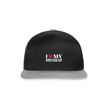 I love my boyfriend - Snapback Cap - black/grey - Front