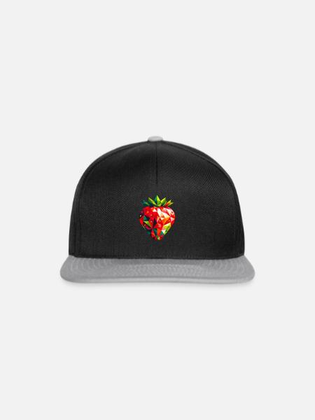 Abstrakte geometrische Erdbeere - Farbdesign - Snapback Cap - Schwarz/Grau