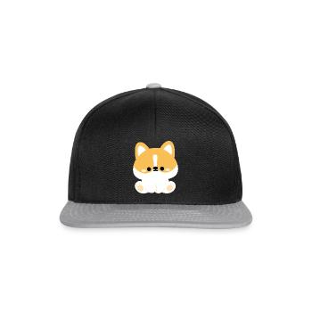 Chien corgi mignon - Casquette snapback - noir/gris - Devant