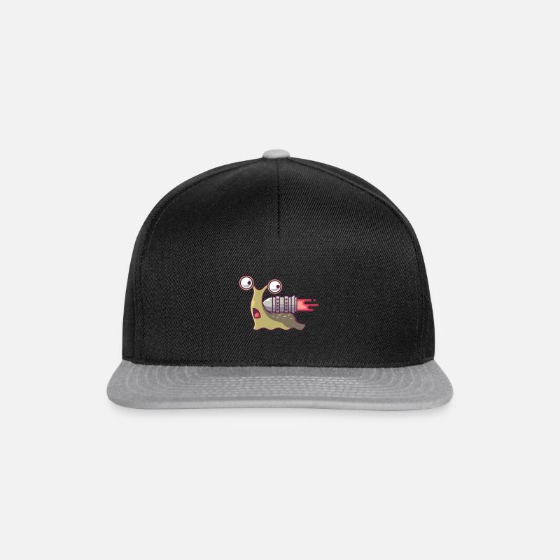 Rocket-powered snail - Snapback Cap - black/grey