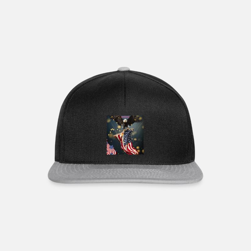 USA, American Eagle - Snapback Cap - black/grey