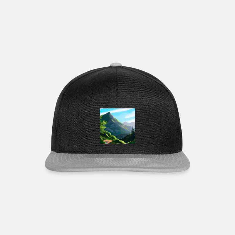 Der Berg ruft - Snapback Cap - Schwarz/Grau