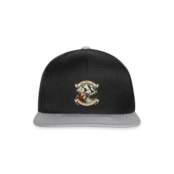 Mountain Bear - I don't have time, I'm going into the wilderness - Snapback Cap - black/grey - Front