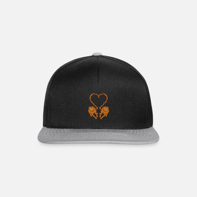 Gepard Paar Valentinstag - Snapback Cap - Schwarz/Grau