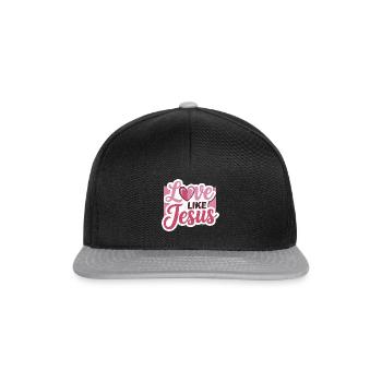 L’amour comme Jésus - Design chrétien Foi Dieu - Casquette snapback - noir/gris - Devant