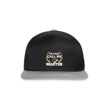 You can call me Master Abschluss Design - Snapback Cap - Schwarz/Grau - Vorne