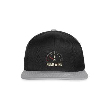 Réservoir vide – besoin de vin maintenant ! - Casquette snapback - noir/gris - Devant