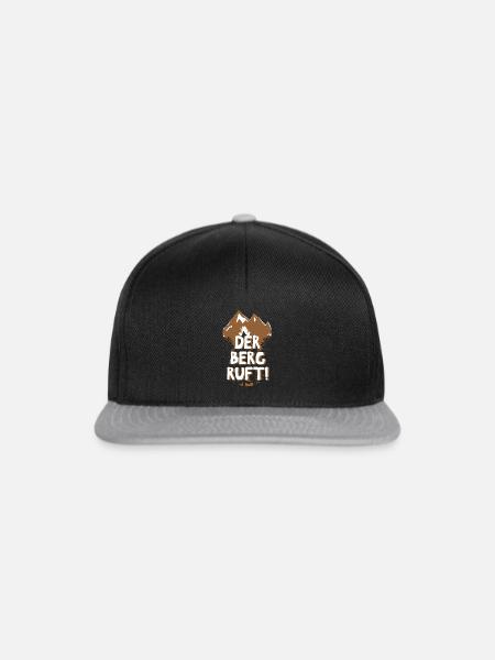 Der Berg ruft! Wandern Natur Outdoor Berge Gipfel - Snapback Cap - Schwarz/Grau