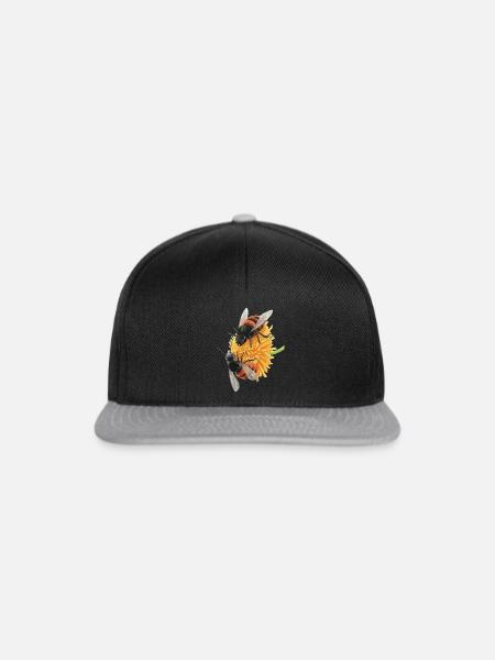 gehoernte mauerbiene - Snapback Cap - Schwarz/Grau
