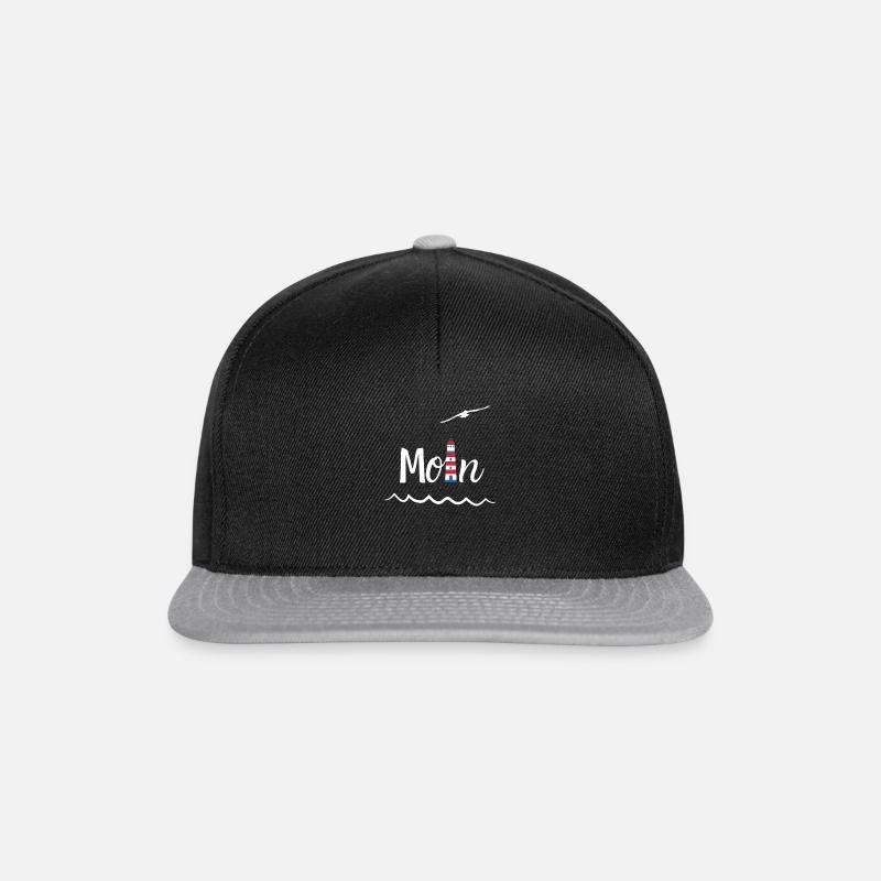 Moin Leuchtturm Möwe Meer Wasser - Snapback Cap - Schwarz/Grau