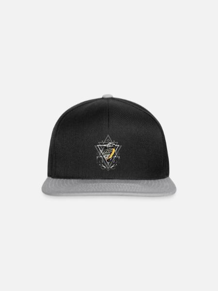 Papagei - heilige Geometrie - Snapback Cap - Schwarz/Grau