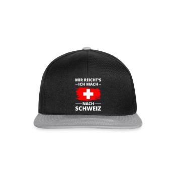 Switzerland flag vacation cross saying swiss - Snapback Cap - black/grey - Front