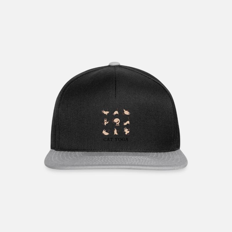 cat yoga - Snapback Cap - Schwarz/Grau