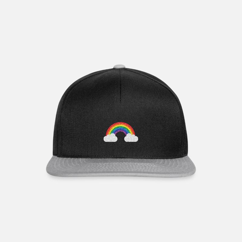 Glitzer Regenbogen - Snapback Cap - Schwarz/Grau