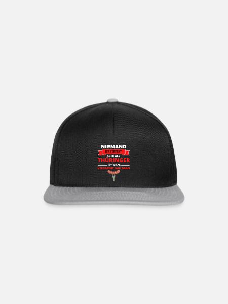Thüringen Thüringer Bratwurst Bundesland humorvoll - Snapback Cap - Schwarz/Grau