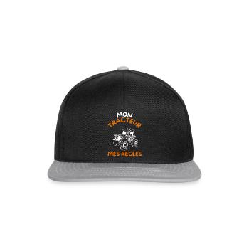 Mon tracteur mes regles cadeau - Casquette snapback - noir/gris - Devant
