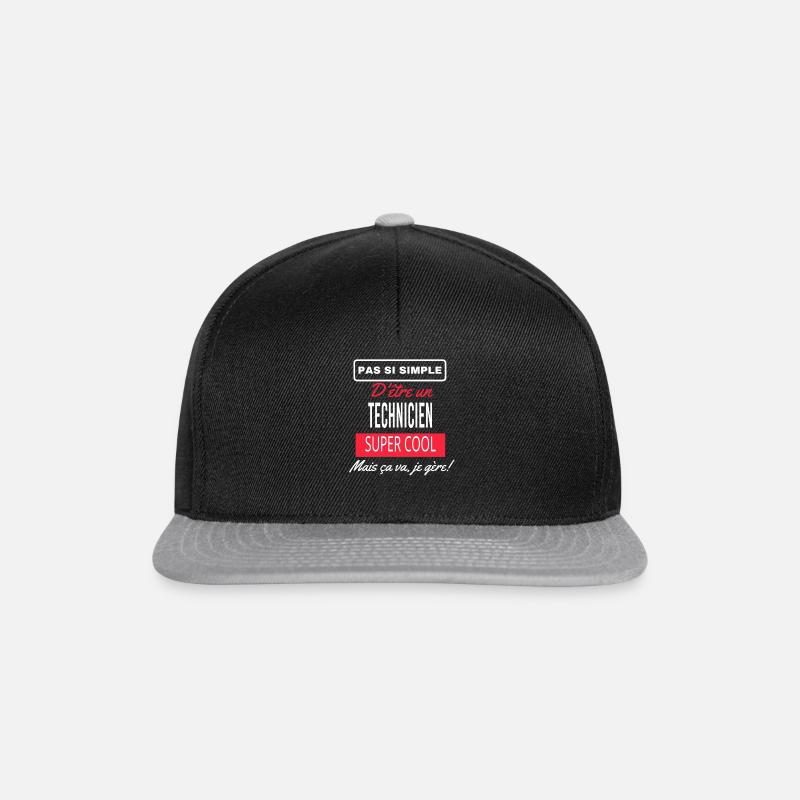 pas si simple TECHNICIEN - Casquette snapback - noir/gris