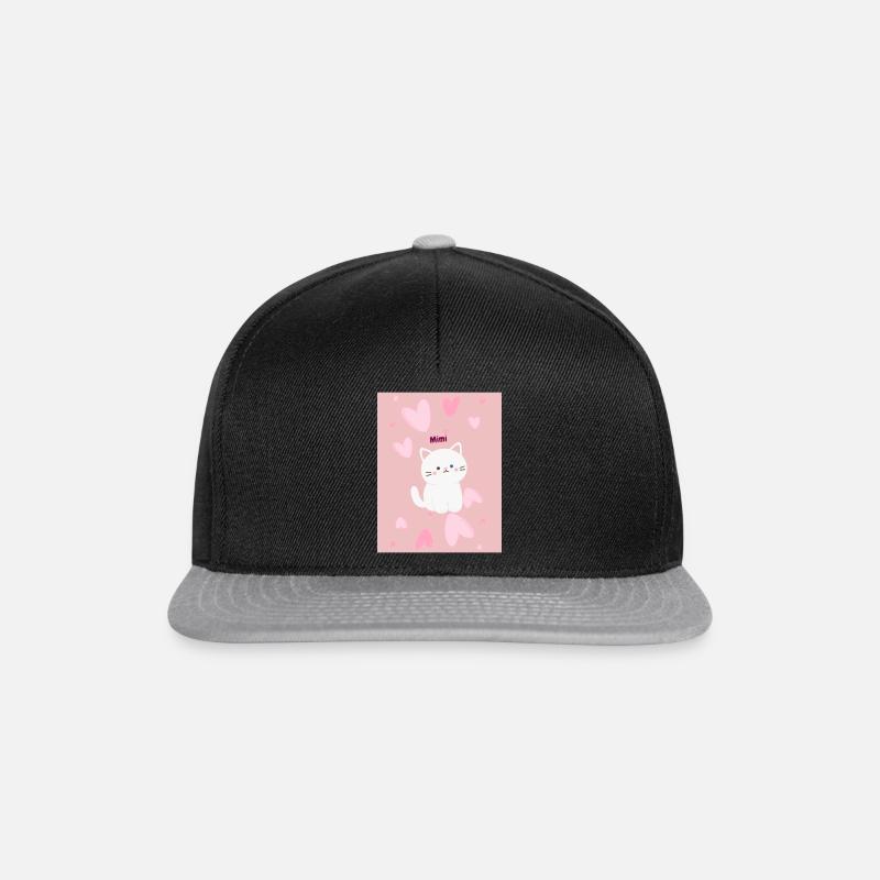 Pink Cute Cat Mimi - Snapback Cap - Schwarz/Grau