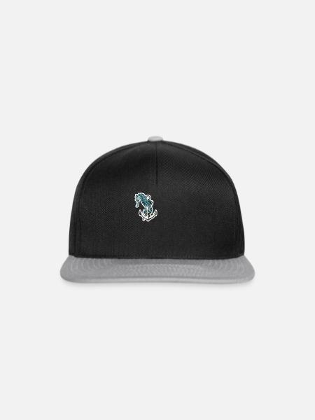Anker - Seepferdchen - Snapback Cap - Schwarz/Grau