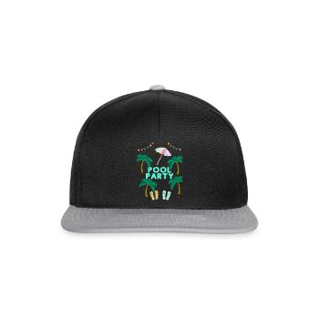 Pool Party Design - Snapback Cap - Schwarz/Grau - Vorne