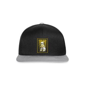 abstrakt hase uhr Illustration - Snapback Cap - Schwarz/Grau - Vorne