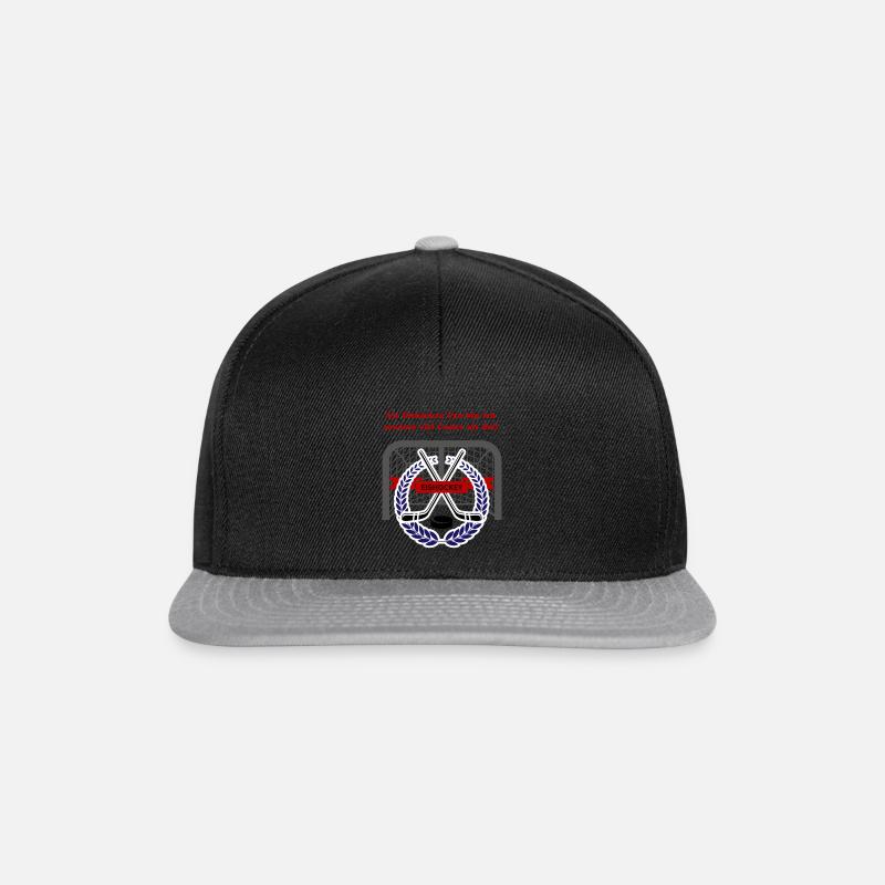 Eishockey ohne Eis mit grauem Tor - Snapback Cap - Schwarz/Grau