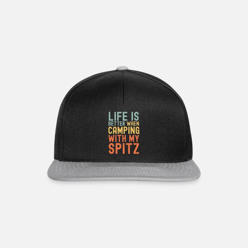 Spitz Camping rétro vintage - Casquette snapback - noir/gris