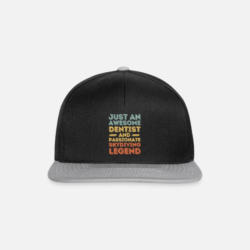 Dentiste parachutisme rétro - Casquette snapback - noir/gris
