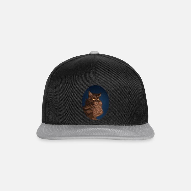 Bramblestar Brombeerstern Katze getigert Sterne - Snapback Cap - Schwarz/Grau
