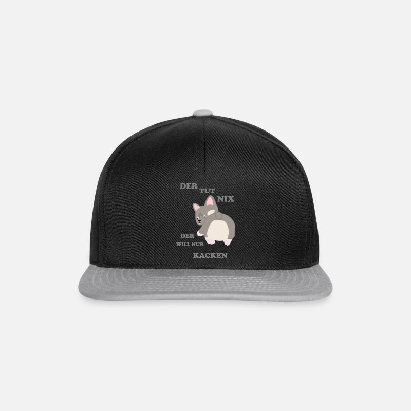 Der Tut nix Spruch - Hund - Snapback Cap - Schwarz/Grau