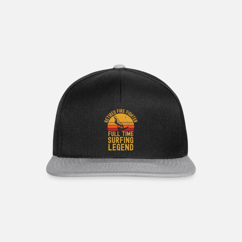Retired fire fighter windsurfing legend - Snapback Cap - black/grey