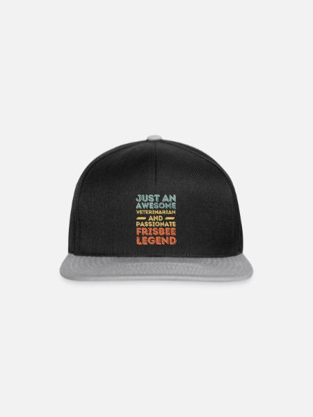Tierarzt Frisbee Legende retro - Snapback Cap - Schwarz/Grau