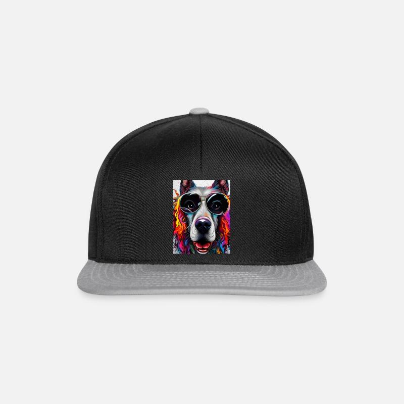 Dog with sunglasses - Snapback Cap - black/grey
