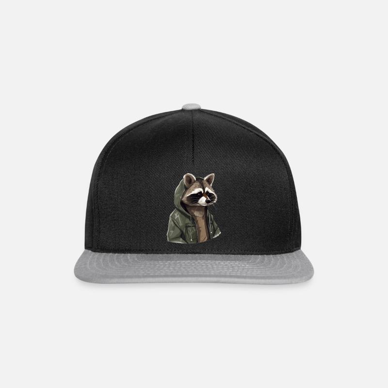 Cool Raccoon 4 - Snapback Cap - black/grey
