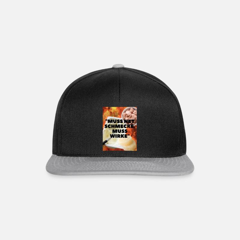 Muss net schmecke muss wirke! - Snapback Cap - Schwarz/Grau