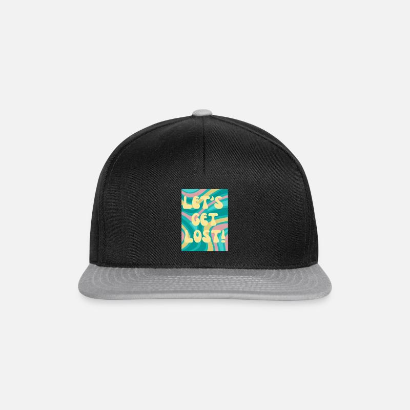 Let's get lost - Let's go steeply - Snapback Cap - black/grey